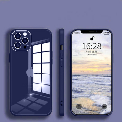 iPhone 14 Pro Aqua Square Tempered Glass Case