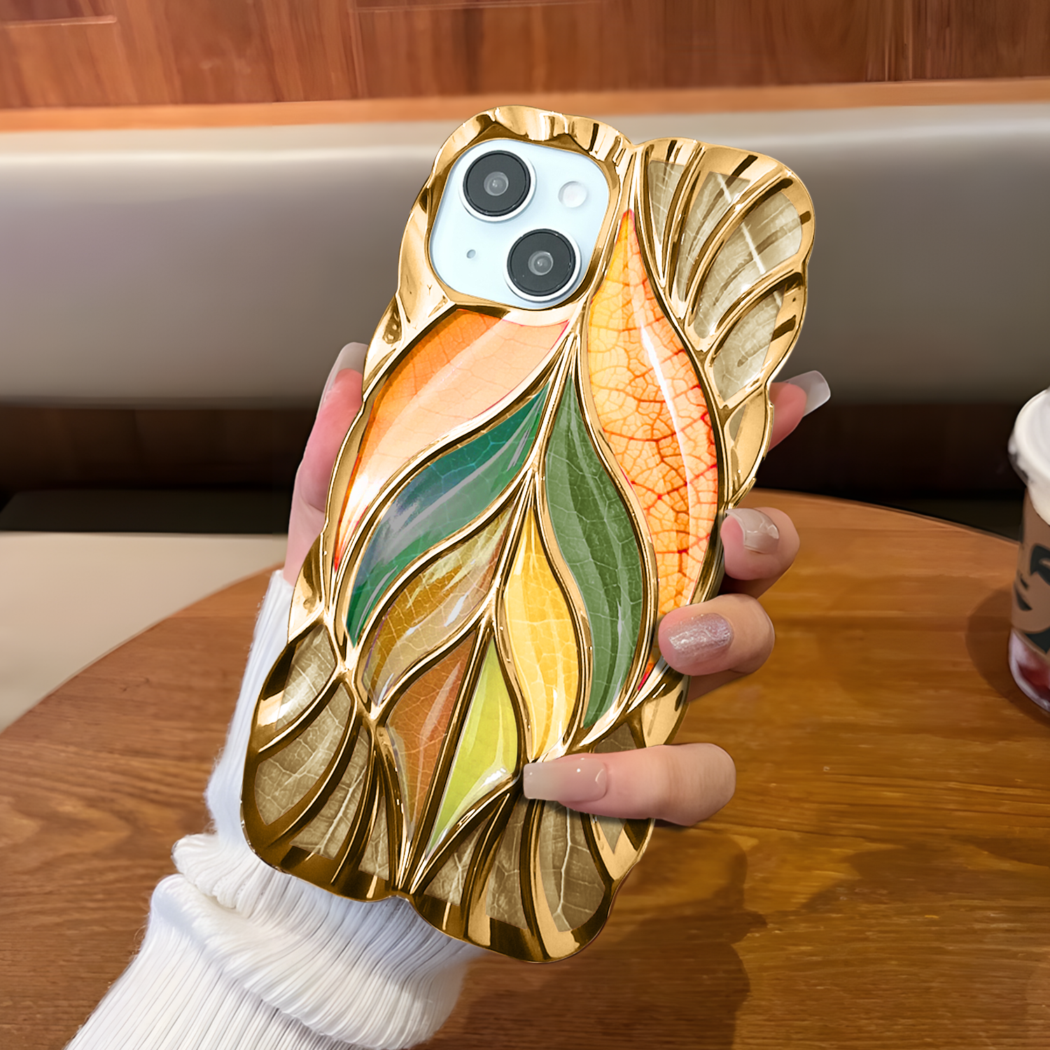 iPhone 15 3D Floral Leaf Case